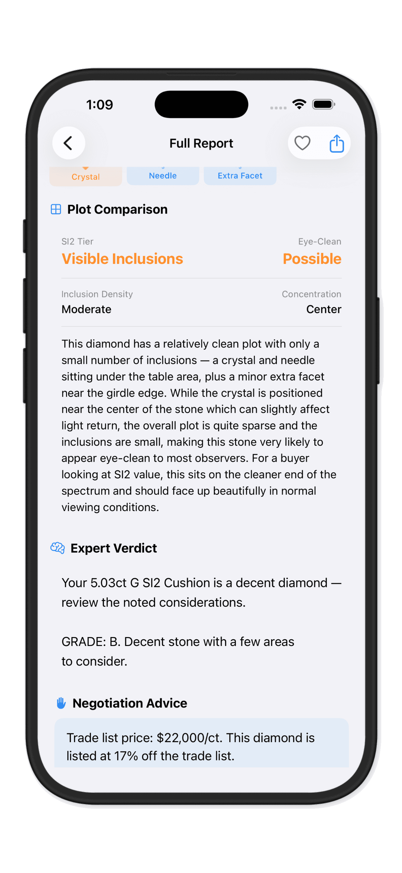 DiamondCheck AI — market price comparison