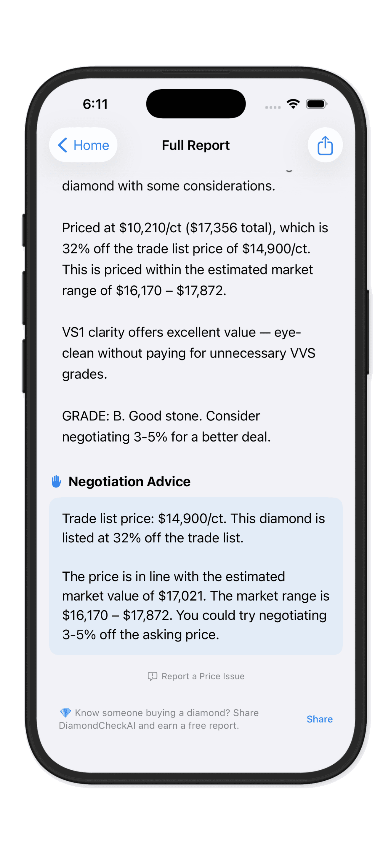 DiamondCheck AI — GIA certificate scan